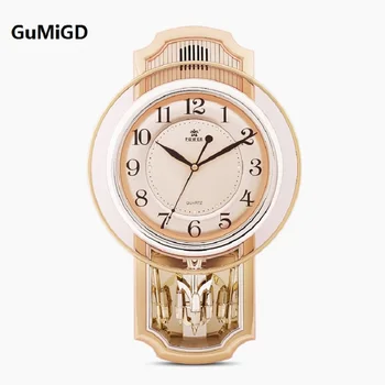 

LUXURY SWING PROGRAM-CONTROLLED 16 MUSIC ALARM CLOCK LIVING ROOM SILENT PENDULUM CLOCK