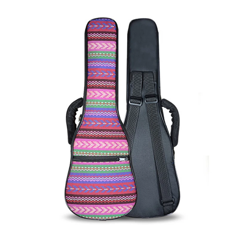 

21 Inch Double Strap Hand Folk Canvas Ukulele Carry Bag Cotton Padded Case for Ukulele Guitar Parts Accessories,Bohemia