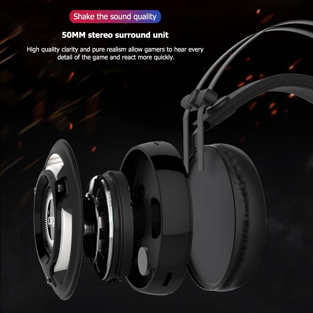 Ipega Gaming Headset RGB Earphones Stereo Surround Sound Wired Headphone for PS4 Xbox One N Switch PC Tablet with Microphone Mic