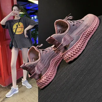 

Fly Woman Weaver Shoe 2020 Season Sneakers Woman Ins Student Run Casual Shoes Woman Joker Shoes