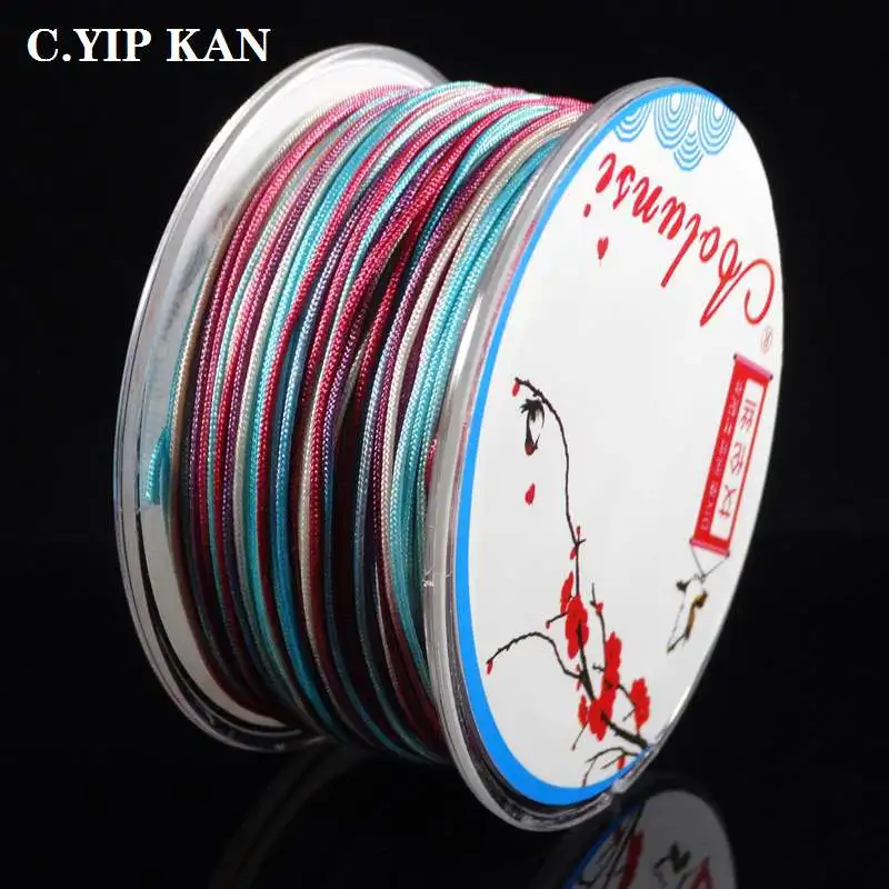 

Coil jewelry DIY rope section dyed color woven rope 0.8mm 50meters/roll rope jewelry bracelet woven yarn strong and beautiful