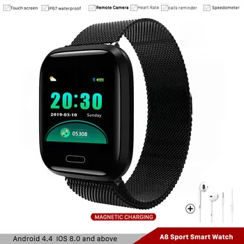 

A8 Smart watch For IOS Android Samsung Xiaomi Weather Push Blood pressure Heart Rate Fitness Tracker Bluetooth Sport SmartWatch
