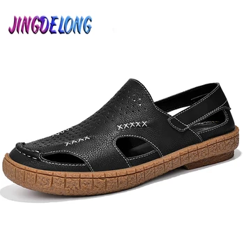 

New Summer Hot Sell Men Sandals Brand Fashion Mens Beach Sandals Outdoor Handmade Men's Wading Shoes Roman Style Men's Sandals