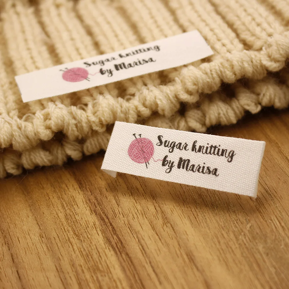 

Personalized Brand Sewing Labels, Custom Logo, Cotton Tags, Business Name, Knitting, Printing, White Fabric, 15mm x 60mm, MD5172