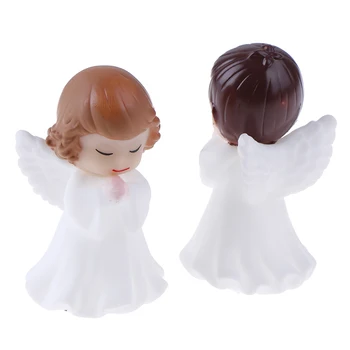 

Hot! 2Pcs Angels Figurines Miniature Well Workmanship Odorless Sculpture Ornament Decoration For Desktop Car Garden Cake