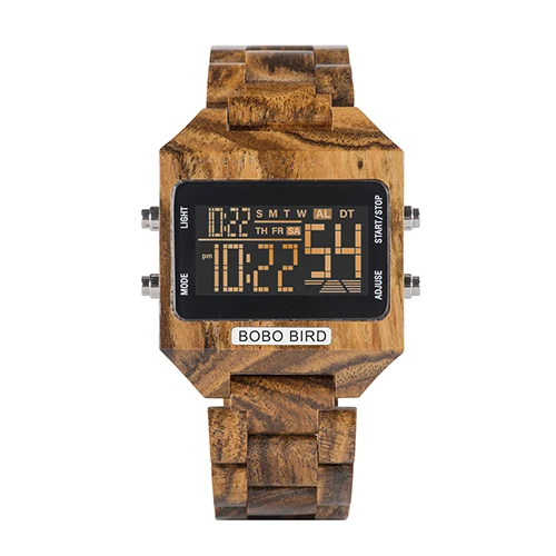 BOBO BIRD оригинальная брендовая с деревянной часы Relogio Цифровые мужские часы водонепроницаемые будильник мужские наручные часы в подарочной бумажной коробке - Цвет: S30-2