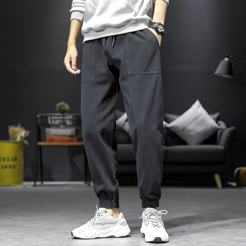 

Large Size 2019 Autumn And Winter New Sofa Wall Origional Japanese-style Large Size Men's Loose-Fit Beam Leg Solid Color Casual