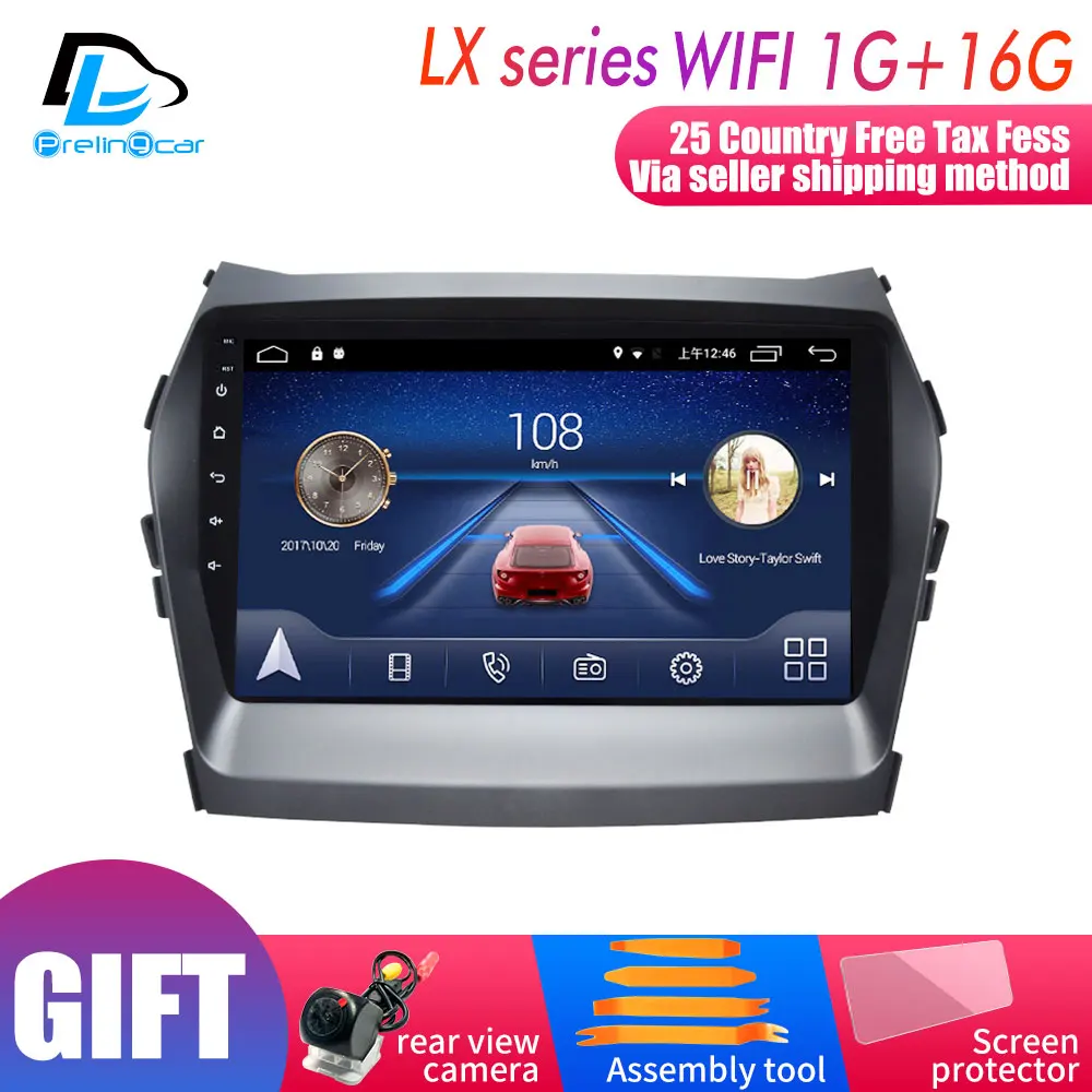 Android 9,0 4G Lte Автомобильный мультимедийный навигатор gps dvd-плеер для hyundai IX45 207- лет ips экран радио - Цвет: LX player 1G16G