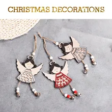 Модный полый деревянный подвесной кулон в виде ангела, Рождественская елка, ветровое украшение, подарок для Рождественского украшения, Juguete de