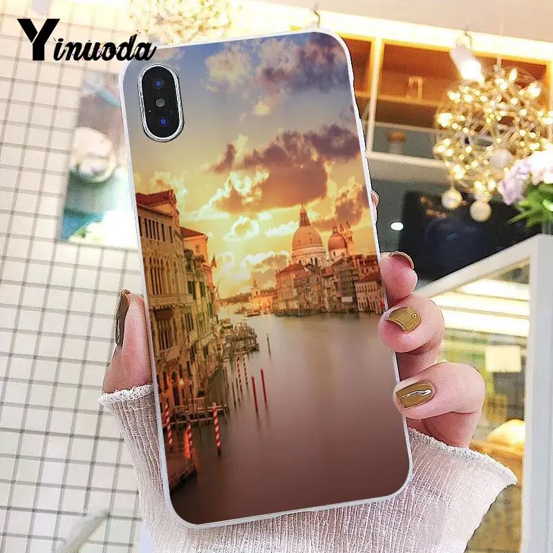 6 Yinuoda Italy night in venice Transparent Phone Cover Case for iPhone 8 7 6 6S Plus X 10 5 5S SE XR XS XSMAX Coque Shell Fundas - Цвет: 6
