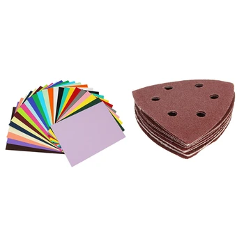 

Newest 10X Nylon Paper Pads - 90mm es - 40, 60, 80, 100 & 120 Grit Sanding Sheets with 50Pcs/Lot A3 230G Mix Color Paper