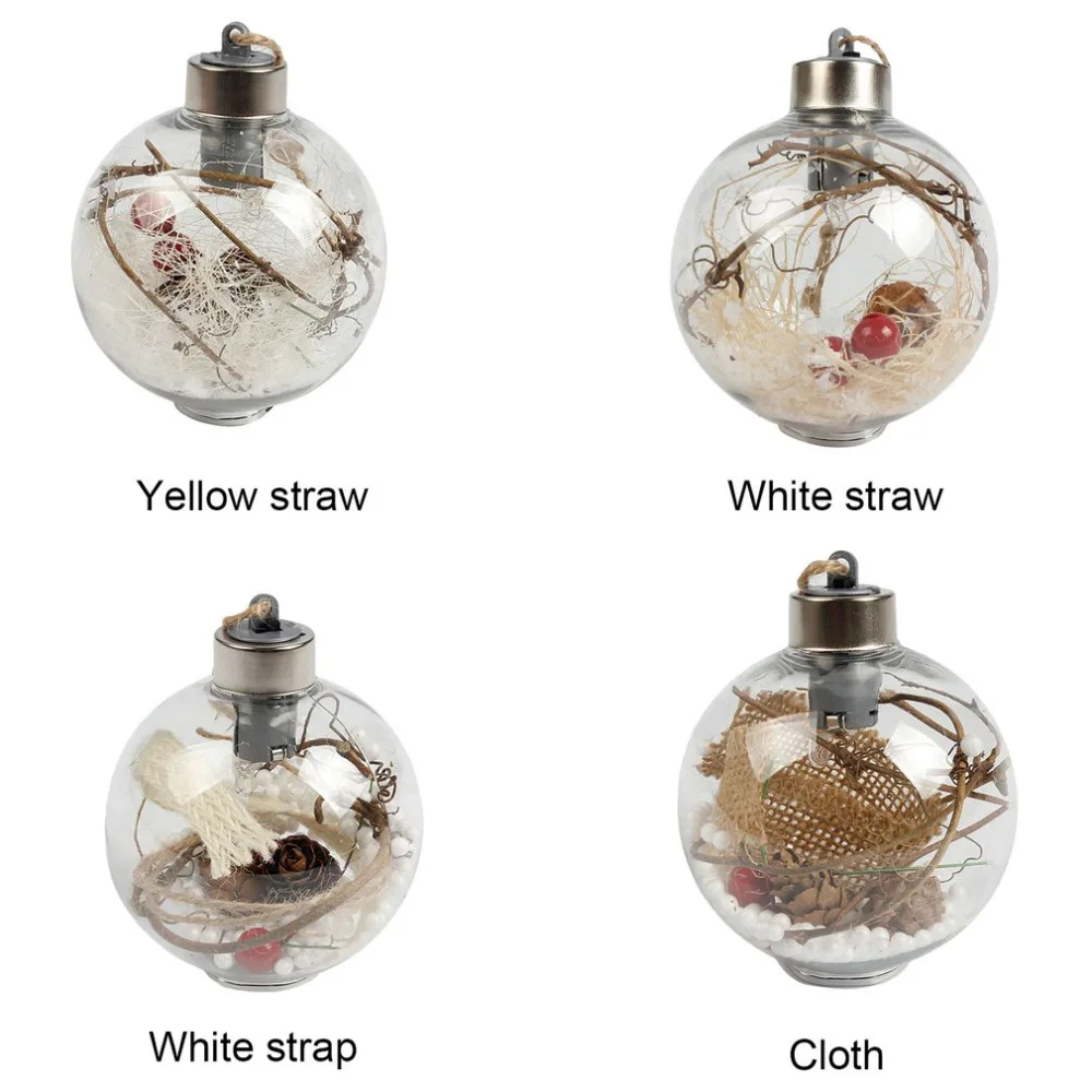 8cm Romantic Christmas Decorations Ball Transparent PVC For Home Luminous Light Hanging Christmas Tree Ball Ornaments Supplies
