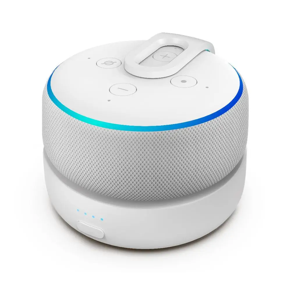 White GGMM оригинальная портативная зарядная батарея база для Amazon Echo Dot 3rd Gen мини беспроводная Bluetooth Колонка для Alexa с 8 часами - Цвет: White
