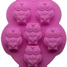 Hwint 6 отверстий 3d силиконовая форма для выпечки/сова помадка форма для торта украшения торта инструменты для приготовления льда кухонная формочка для шоколада аксессуары