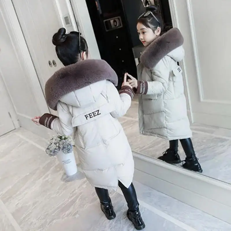 2025 new brand Children Girl Jacket Thick Long Winter Warm Coat