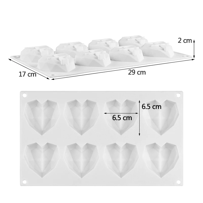 SILIKOLOVE 6-Cavity Love Hearts 3d Silicone Candle Molds For Candle Making Art DIY Handmade Craft Wedding