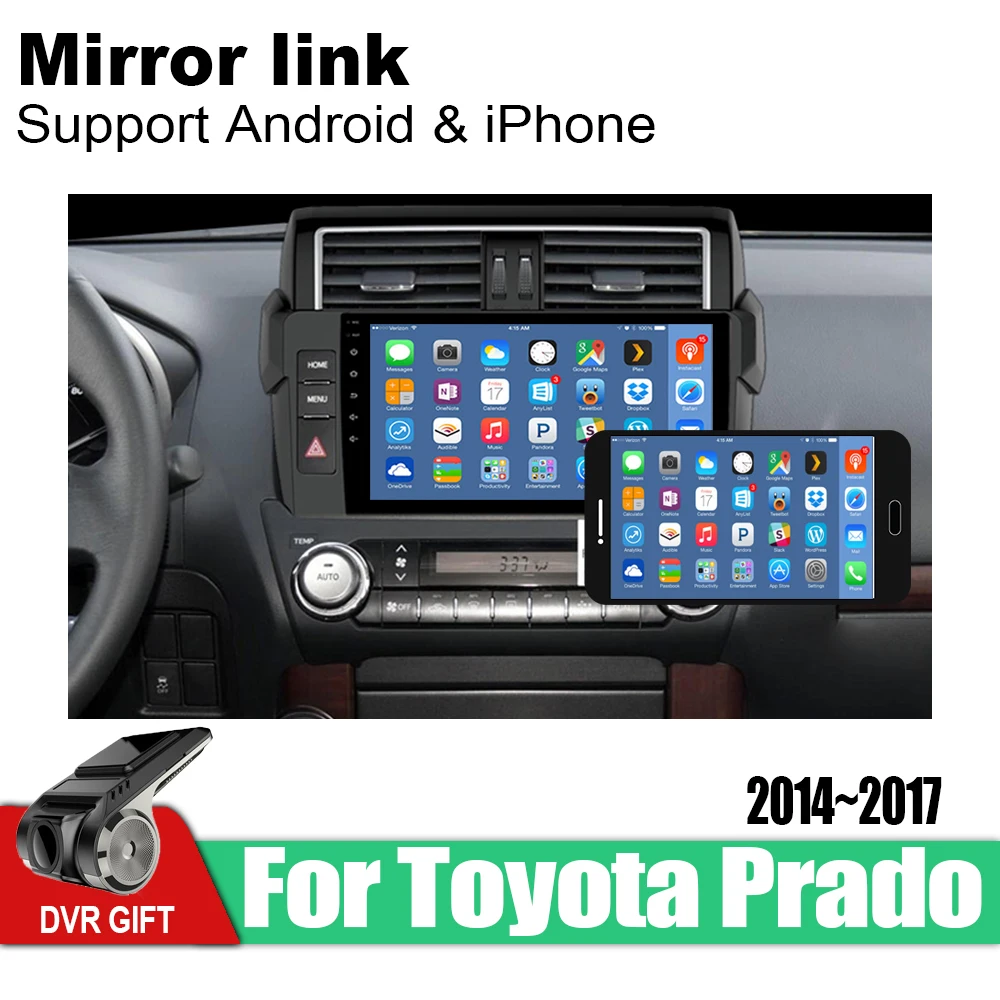 Автомобильный мультимедийный GPS навигатор Android 2 din для Toyota Land Cruiser Prado 150 2014 2015 2016 2017