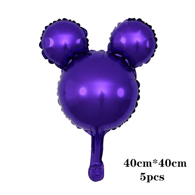 5pcs mini 12pcs/lot Mickey Minnie Mouse Foil Balloons 12” Pink Blue Latex Balloons Baby Shower Happy Birthday Party Decorations Kids Toys - Цвет: 5pcs mini