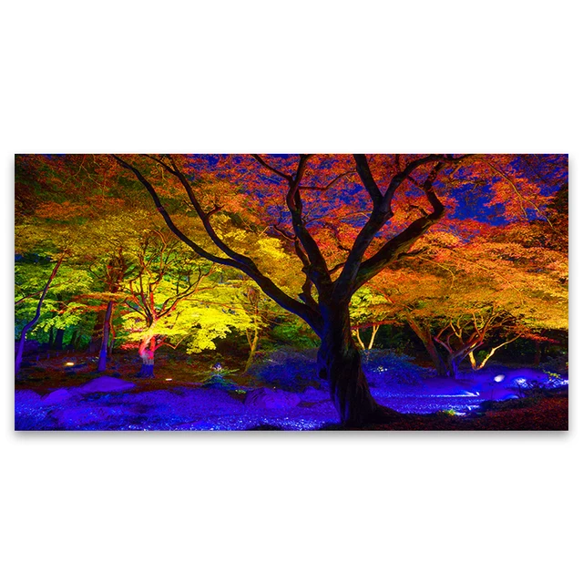 DDHH Wall Art Large Size Colorful Forest Trees Canvas Poster Art Prints Modern For Living Room Home Decorative Picture QK8172-A