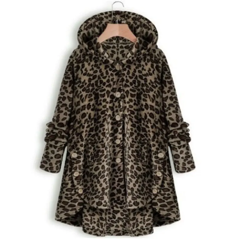 Толстовки, свободные, одноцветные, длинный рукав, плюшевое пальто для женщин,, осень, зима, на пуговицах, флисовое пальто для женщин, пальто из искусственного меха, куртки для женщин - Цвет: Dark brown