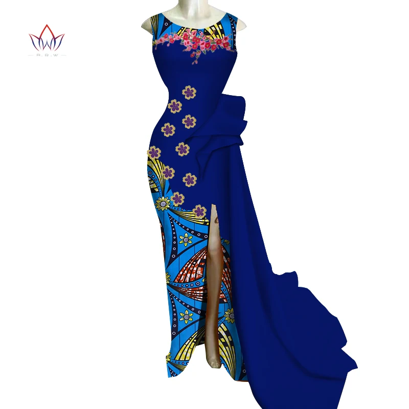 Африканские платья для женщин Bazin Riche африканская одежда женская аппликация цветок Длинные вечерние платья Дашики африканская одежда WY3516 - Цвет: 10