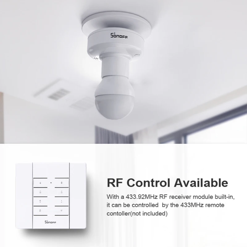 Умный беспроводной патрон для лампы Sonoff Slampher R2 E27 RF 433 МГц eWeLink приложение