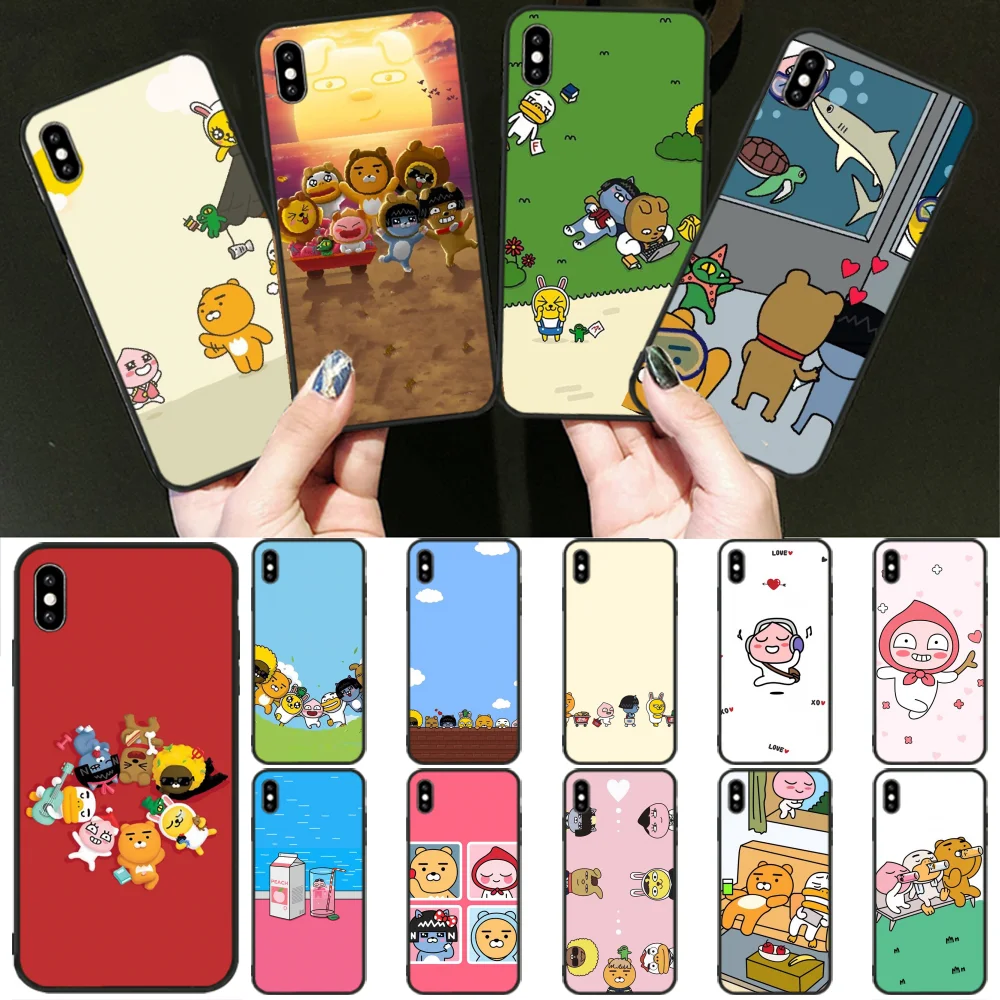 

LJHYDFCNB Korean cartoon funny cocoa friend Coque Shell Phone Case for iPhone 11 pro XS MAX 8 7 6 6S Plus X 5 5S SE XR cover