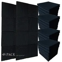 Panneaux d'Isolation Acoustique en Mousse pour KTV, Studio, Article pour Murs Insonorisés, 300x300x25 mm, 12 Pièces