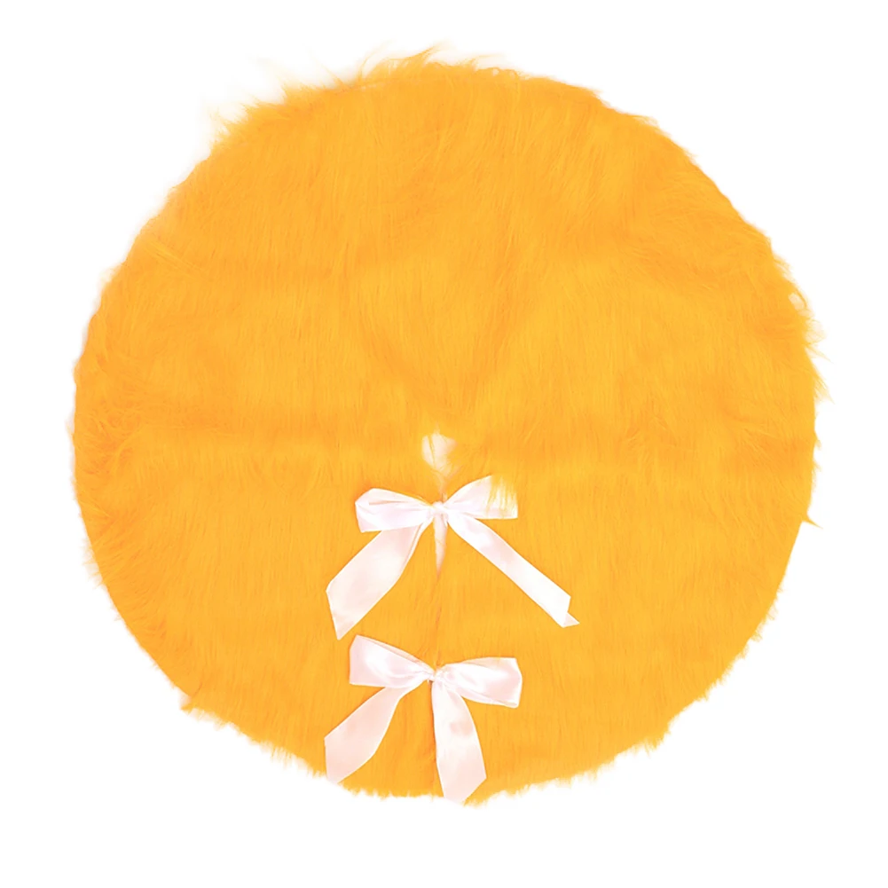 

Christmas Tree Skirts Yellow Plush Xmas Tree Carpet Aprons Decoration Supplies For Home New Year Event Party Tree Skirts Se25
