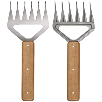 

Meat Claw, Stainless Steel Long-Handle Meat Claw, Metal Claw for Pulling, Cutting, Poultry and Fish 2 Packs