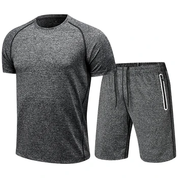 

Men Sets New Summer Tracksuit Short-Sleeve T Shirt Shorts Suits Male Quick Dry Sportswear Suit Light Clothing Running Sets