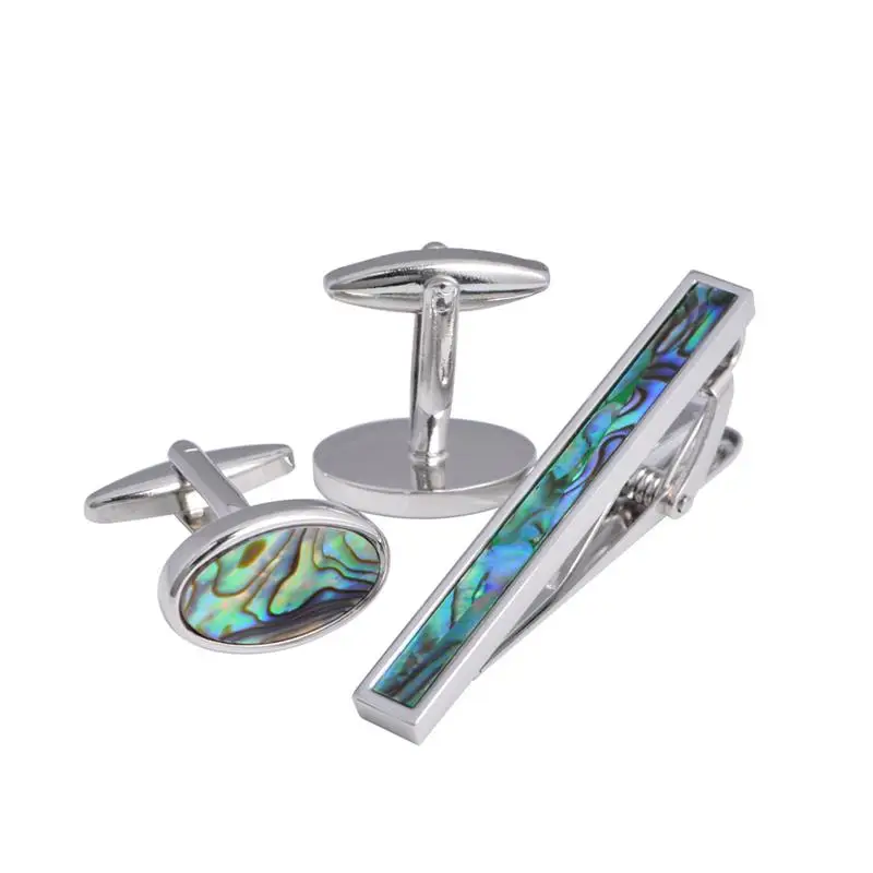 1 Pair Cufflinks 1pc Tie Bar Abalone Shell Colorful Durable Clothing Decorations Clothes Accessories Garment Props