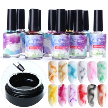 

Watercolor Ink Nail Polish Blooming Gel Gradient Smoke Effect Marble Painting DIY Varnish Manicure Decor Nail Art Salon JI1551-1