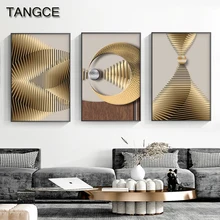 

Modern Abstract Golden Geometric Posters and Prints Luxury Wall Art Pictures Canvas Painting for Living Room Bedroom Home Decor