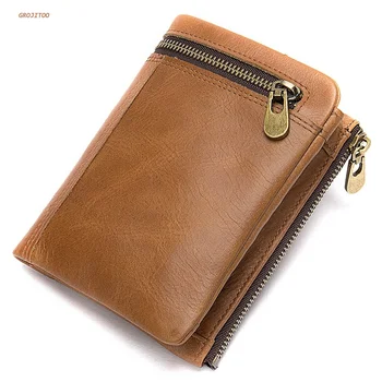 

GROJITOO 2020 NEW Cowhide leather wallet for men Retro Style Clutch Fashion wallet soft