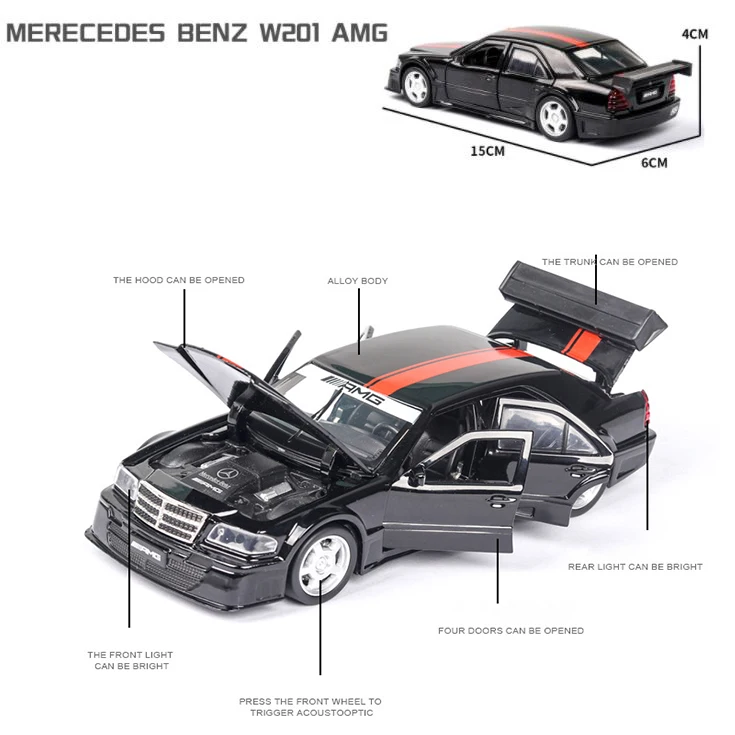1:32 BENZ DTM AMG гоночный автомобиль Diecasts& игрушечный транспорт металлическая модель автомобиля звуковой светильник коллекция автомобилей игрушки для детей Рождественский подарок