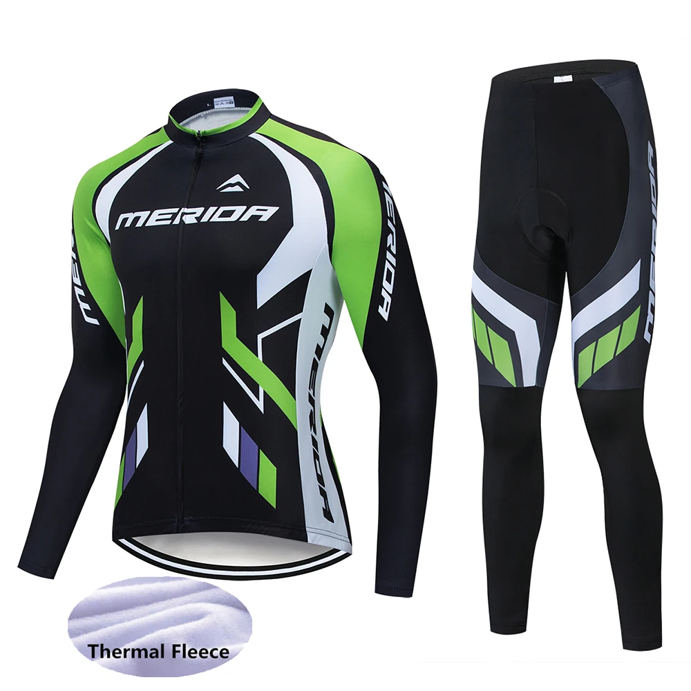 Long suit Зимний теплый флисовый длинный комплект для велоспорта Ropa Roupa De Ciclismo Invierno MTB велосипедная Одежда для велоспорта - Цвет: Long suit