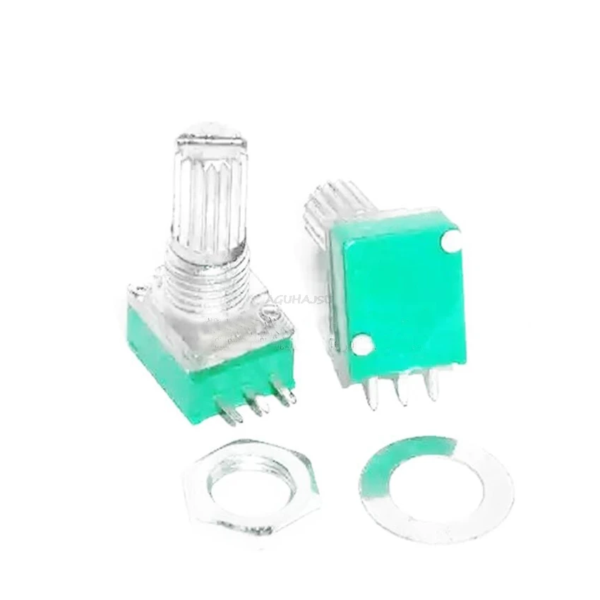 RK097N 5K 10K 20K 50K 100K 500K B5K 3pin shaft 15mm amplifier sealing potentiometer with switch 5pcs