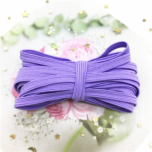 6mm Light puple 5M 6 мм эластичная лента цветная мягкая латексная пряжа эластичная лента s резинка DIY для беременных детей Швейные сумки с аппликацией аксессуары - Цвет: 6mm Light puple 5M
