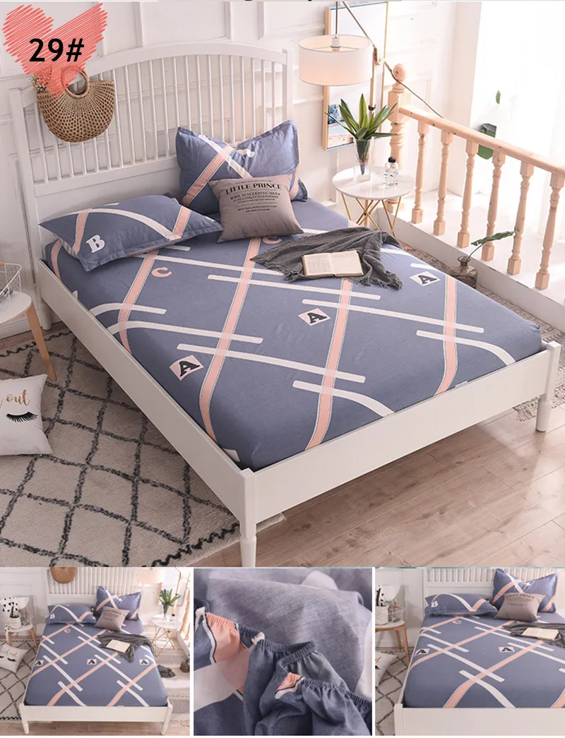 Bed Sheet With Pillowcase 100%Cotton Mattress Cover Fitted Sheet Corner with Elastic Band Bed Sheet 120x200cm/150x200cm