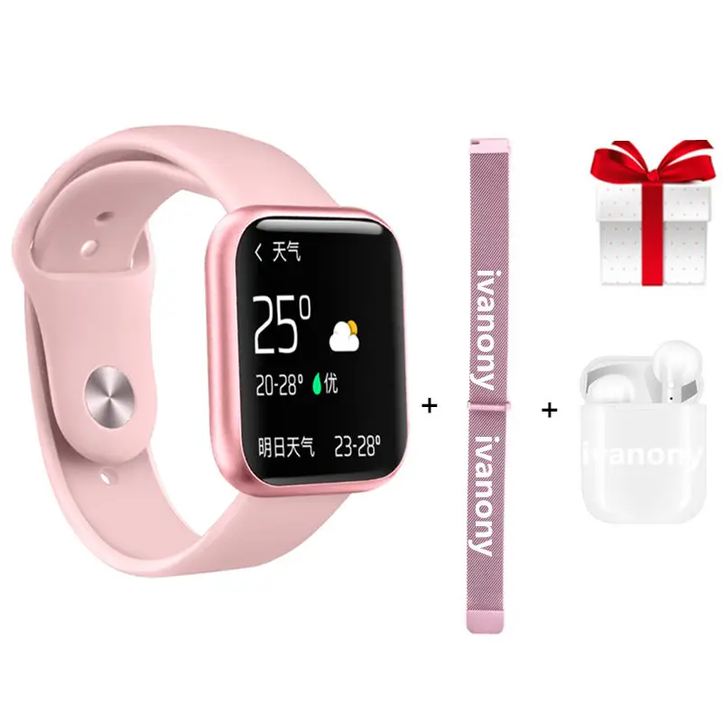 

Full Touch Screen P80 Smart Watch IP68 Waterproof Fitness Tracker Reloj Smartwatch Men Women Heart Rate Blood Pressure Clock