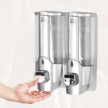 Behogar 700 мл 24 унции настенный ручной жидкий мыльный шампунь держатель раздаточное устройство для гостиницы офиса ванной комнаты 2 камеры