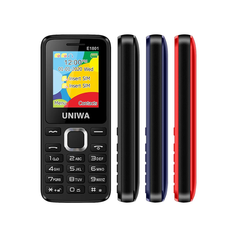 UNIWA E1801 2G GSM Bar Feature Mobile Phone Dual SIM CellPhone For Elder Wireless FM Radio Support TF Expansion Vibrator UNIWA E1801 2G GSM Bar Feature Mobile Phone Dual SIM CellPhone For Elder Wireless FM Radio Support TF Expansion Vibrator