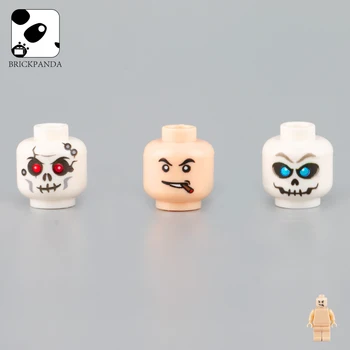 

MOC City Accessories Building Blocks WW2 Military Minifigs Heads Block Soldier Figures Halloween Skeleton Ghost Parts Brick Toys