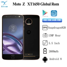 Original Motorola MOTO Z XT1650 Cell Phone 5.5" Quad HD 2K Design 4G LTE Smartphone 4GB RAM 64GB ROM 13MP+5MP Camera Mobilephone