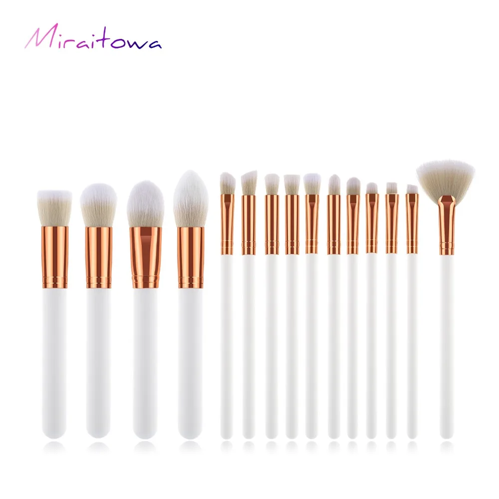 15 pcs/set makeup brush kit soft synthetic head brush for tonal basis fan flat brush set for women eyeshadow facial make up