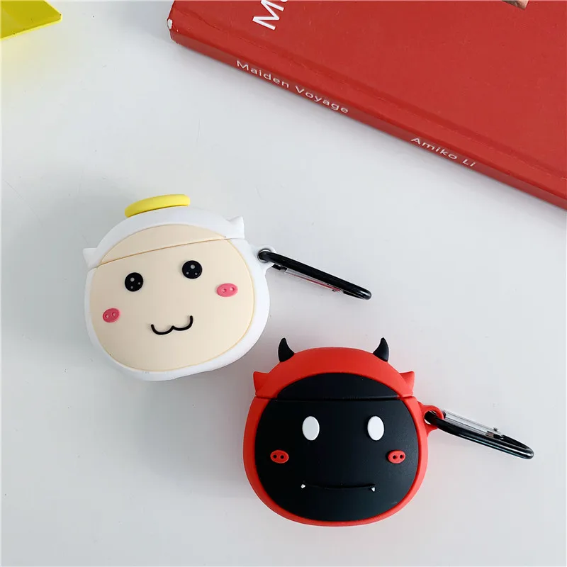 

Cartoon Cute Demon Devil Angel Silicone Earphones Case for Airpods Case Bluetooth Wireless Earphone Protective Cover Box