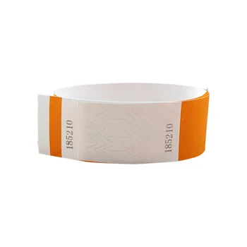 

Solid New Orange 1" Tyvek Wristbands Stub Detachable for ID Paper Wristbands for Party Events,Only 500 Pieces