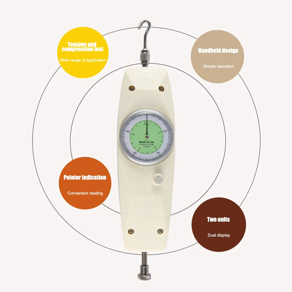 

Force Gauge Mechanical Analog Push Pull Gauge Thrust Pressure Meter Test Tool WWO66
