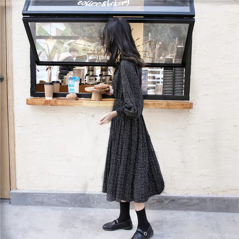

2020 Spring Women Clothing French Vintage Floral Dress High Waist Waist Skinny Elegant Elegant Gentle Wind Bottoming Dres